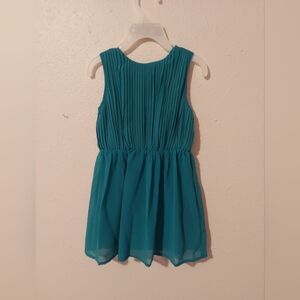 Elegant Teal Sleeveless Kids Dress